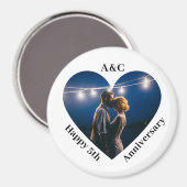 5結婚周年記念カップル記念ハート写真 マグネット (正面/裏面)