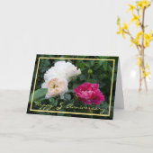 5結婚周年記念シューズクリームピンクローズ カード (黄色い花)