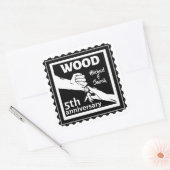 5結婚周年記念ハンズウッド スクエアシール (封筒)