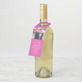 5結婚周年記念写真ピンクの宝石ハート ボトルネックタグ (アングル)