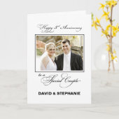 5結婚周年記念名前をカスタムする/写真 カード (黄色い花)