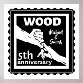 5結婚周年記念手伝統的持ち ポスター (正面)