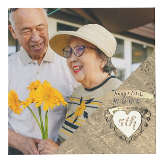 5結婚周年記念木材イメージフォトキューブ フォトキューブ (右)