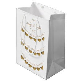 5結婚周年記念木材ハート小抱き枕 ミディアムペーパーバッグ