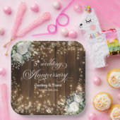 5結婚周年記念素朴灯 ペーパープレート (パーティー)