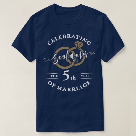 5結婚周年記念5年目 Tシャツ (デザイン正面)
