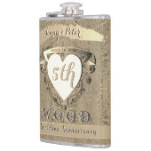 5結婚周年記念「ウッド」 フラスク (左)