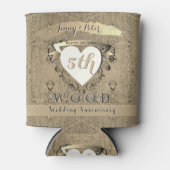 5結婚周年記念「ウッド」ベバレッジクーラー 缶クーラー (正面)