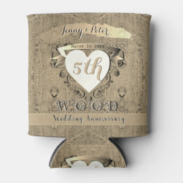 5結婚周年記念「ウッド」ベバレッジクーラー 缶クーラー