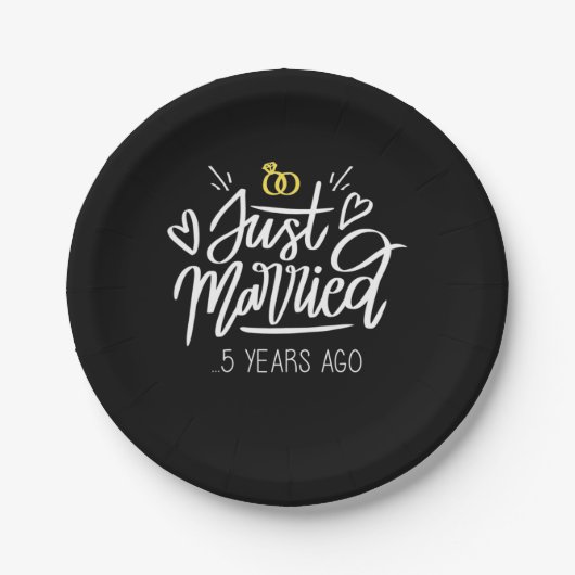5結婚周年記念 ペーパープレート (正面)