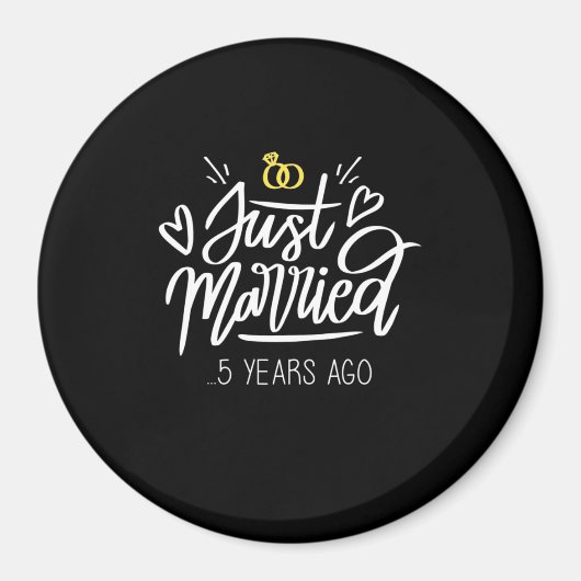 5結婚周年記念 マグネット (正面)