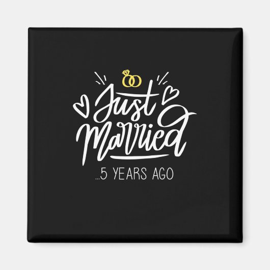 5結婚周年記念 マグネット (正面)