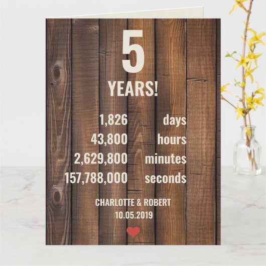 5結婚周年 カード (黄色い花)