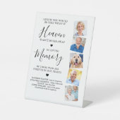 5結婚枚の写パーソナライズされた真天国記念 台座サイン (正面)