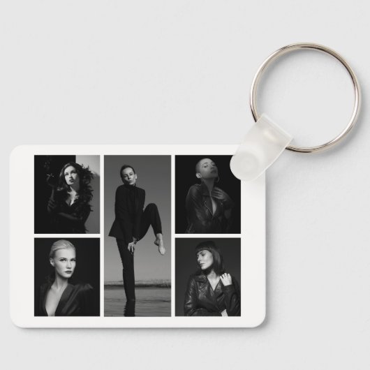 5編集可能フォトコラージキーチェーン キーホルダー (正面)