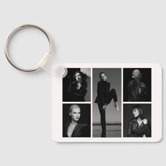 5編集可能フォトコラージキーチェーン キーホルダー (裏面)