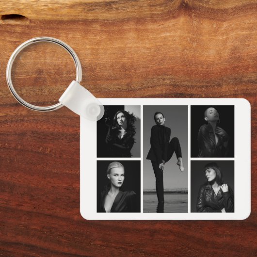5編集可能フォトコラージキーチェーン キーホルダー (裏面)