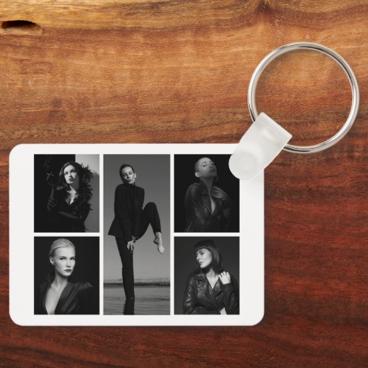 5編集可能フォトコラージキーチェーン キーホルダー (正面)