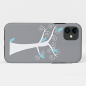 5羽の青い鳥が木の箱に Case-Mate iPhoneケース (裏面(横))
