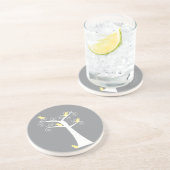 5羽の黄色い鳥の木のコースター コースター (側面)