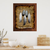 5羽オンパーチメント先住民アメリカンウィズダム ポスター (キッチン)