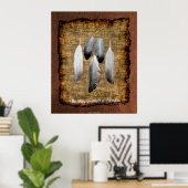 5羽オンパーチメント先住民アメリカンウィズダム ポスター (ホームオフィス)