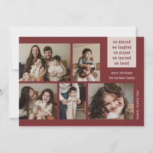 5自然フォトコラージュ年レビューのクリスマスワイン シーズンカード (正面)