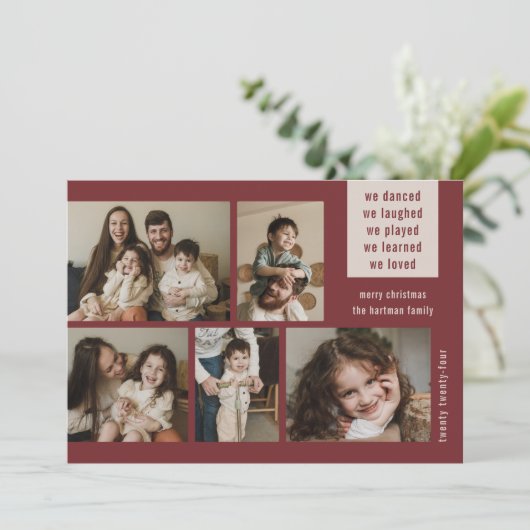5自然フォトコラージュ年レビューのクリスマスワイン シーズンカード (スタンド正面)