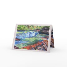 5色のグリーティングカードの川