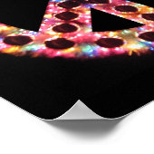 5色の平和のサインのポスター ポスター (角)