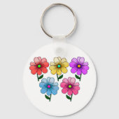 5色の花デザイン キーホルダー (裏面)