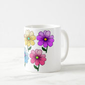 5色の花デザイン コーヒーマグカップ (正面右)
