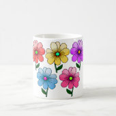 5色の花デザイン コーヒーマグカップ (中央)