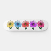 5色の花デザイン スケートボード (横)