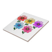 5色の花デザイン タイル (側面)