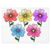 5色の花デザイン テーブルクロス (正面(横))