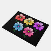 5色の花デザイン ドアマット (アングル)