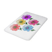 5色の花デザイン バスマット (アングル)