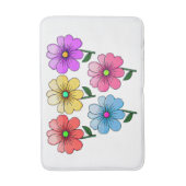 5色の花デザイン バスマット (正面縦)
