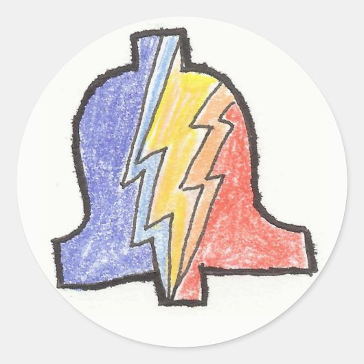 5色手描きPLAロゴシール ラウンドシール (正面)