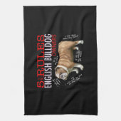 5英国のブルドッグ所有者のブルドッグパパ母 キッチンタオル (縦)