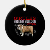 5英国ブルドッグの所有者ブルドッグパパママのための規則 セラミックオーナメント (正面)