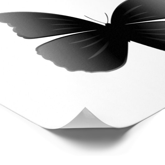 5蝶（黒） ポスター (角)