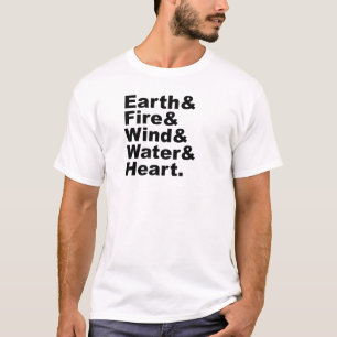 5要素 アースファイアー風水&ハート Tシャツ