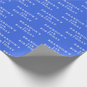 5誕生日かわいいブルーシンプルのモダン男の子 ラッピングペーパー (角)