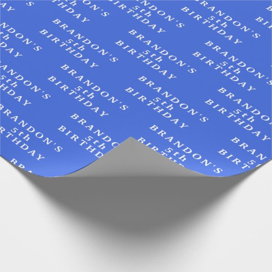 5誕生日かわいいブルーシンプルのモダン男の子 ラッピングペーパー (角)