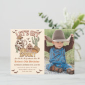 5誕生日のウェスタン不気味パーティー写真を取得しよう 招待状 (スタンド正面)