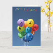 5誕生日カードの色のバルーン カード (黄色い花)