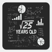 5誕生日スクエアルート数学5年古い日贈り物 スクエアシール (正面)