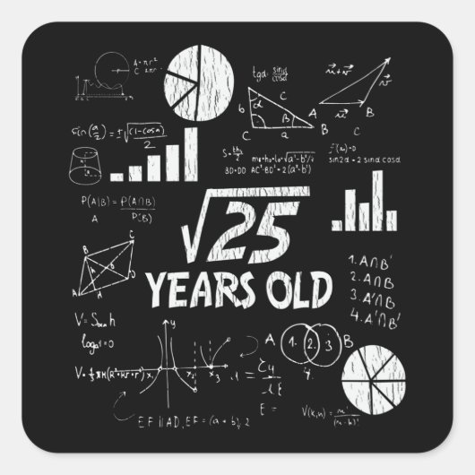 5誕生日スクエアルート数学5年古い日贈り物 スクエアシール (正面)